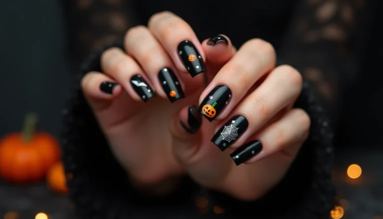 black halloween nails