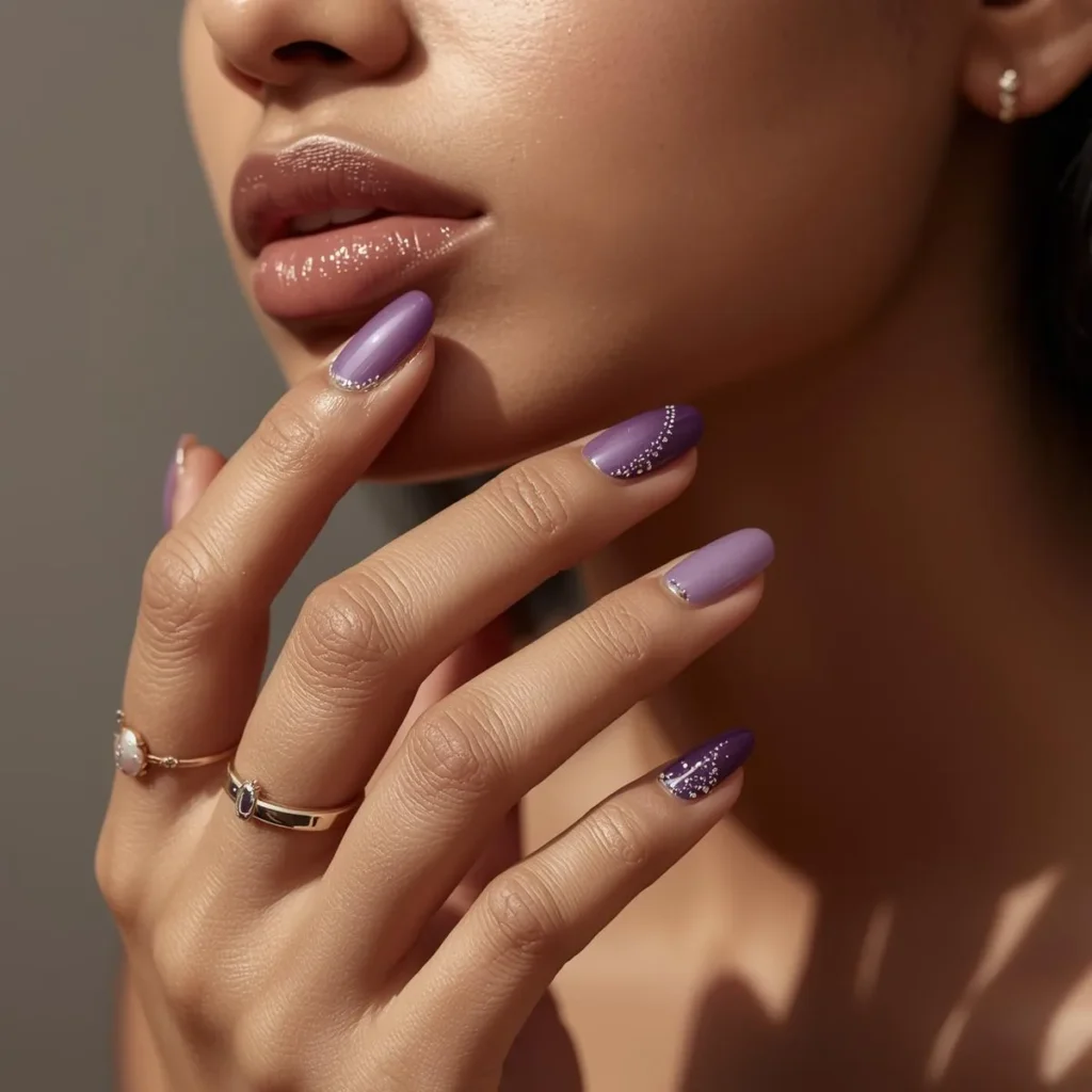 nail designs for purple nails