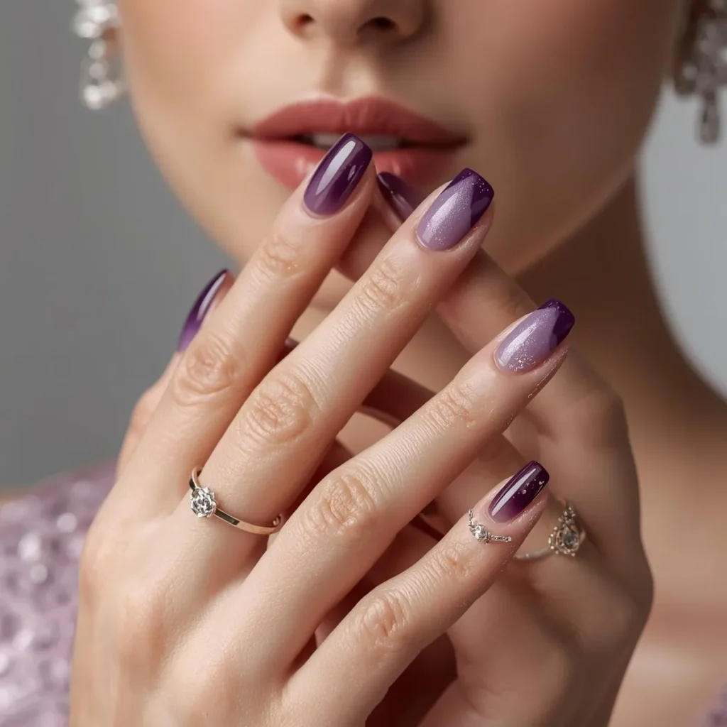 nail designs for purple nails